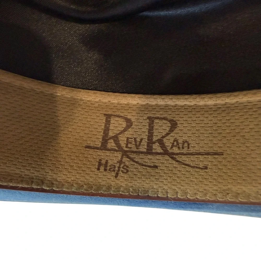 REV RAN Hats Royal Blue Western Hat Bandana‎ Feather Accent Size 7